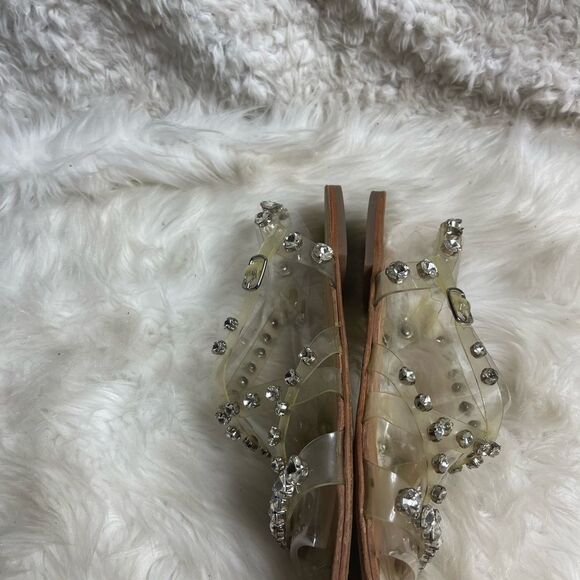 Jeffrey Campbell Rhinestone Studded Clear Strappy Sandals SZ 10 - Picture 7 of 10